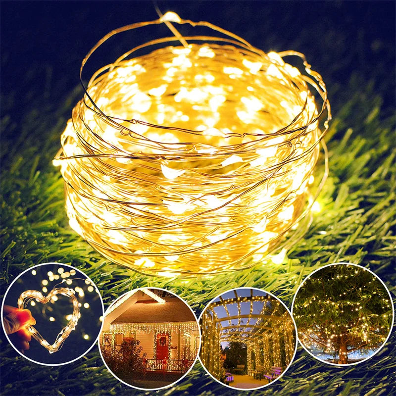 LumiWire™ – 20m USB LED Kupferdraht-Lichterkette für Innen & Außen