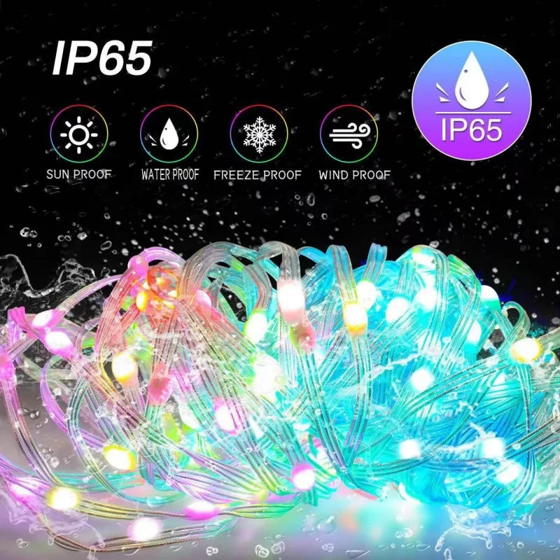 GlowSync – RGBIC LED Lichterkette mit App-Steuerung & Musikmodus
